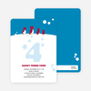 Happy Feet Penguin Birthday Invitation - Cyan