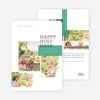 Holiday Blocks 5 Photo Holiday Cards - Green