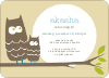 Wise Owl Modern Birthday Invitation - Pale Yellow
