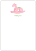 Thank You Card for Pink Rocking Horse Baby Shower Invitations - Carnation