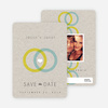 Interlocking Rings Save the Date Cards - Yellow