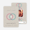 Interlocking Rings Save the Date Cards - Pink