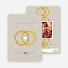 Interlocking Rings Save the Date Cards - Orange