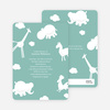 It’s Raining Animals Baby Shower Invitations - Celadon