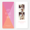 Joy, Peace, Love Portrait New Year’s Cards - Pink