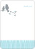 Thank You Card for Classic Bird Baby Shower Invitation - Light Turquoise