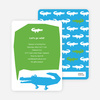 Later Alligator Modern Birthday Invitation - Cyan