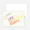Life Begins at Forty: 40th Birthday Invitations - Multi