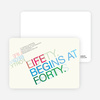Life Begins at Forty: 40th Birthday Invitations - Multi