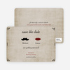 Lips and Moustache Save the Date Cards - Brown