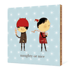Naughty or Nice Bamboo Wall Décor - Glacier