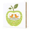 Appleseed Bird Tweets Bamboo Wall Art - Apple Green