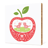 Appleseed Bird Tweets Bamboo Wall Art - Brick Red