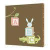 ABC Blocks Nursery Bamboo Wall Art - Dirt Brown