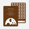 Modern Elephant Family Baby Announcement - Coffee