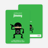 Modern Ninja Kids Birthday Invitation - Bright Green