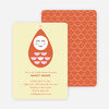 Modern Pea in the Pod Baby Shower Invitations - Orange