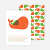 Momma and Baby Whale Baby Shower Invitation - Orange