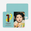 Monster Hiding Photo Birthday Party Invitation - Mint Blue