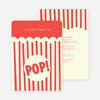 Movie Night and Popcorn Party Invitations - Red
