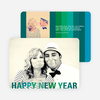 New Year’s Stripes Photo Cards - Green