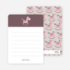 Note Cards: ‘Rocking Horse Baby Announcement’ cards. - Rust