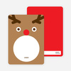 Note Cards: ‘Rudolph Face’ cards. - Tan Brown