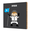Personalizable Astronaut Bamboo Wall Art - Dark Grey