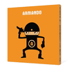 Ninja Bamboo Wall Art - Bright Orange