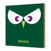 Owl Face Modern Wall Art - Forest Green