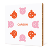 Bear Kaleidoscope Bamboo Wall Art - Red Orange