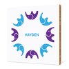 Elephant Kaleidoscope Bamboo Wall Art - Bright Blue
