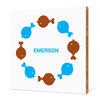 Fish Kaleidoscope Bamboo Wall Art - Cyan
