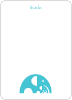Thank You Card for Modern Elephant Family Baby Announcement - Cornflower Blue