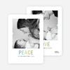 Peace and Love Holiday Photo Cards - Blue
