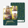 Peace and Love through Mistletoe Holiday Cards - Blue