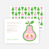 Pear Birds Modern Birthday Invitation - Light Green