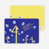 Penny Peacock’s 4th Modern Birthday Invitation - Royal Blue