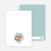 Personal Stationery for Baby in Cuddly Bear Outfit Baby Announcement - Dusty Blue