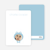 Personal Stationery for Baby in Cuddly Bear Outfit Baby Announcement - Baby Blue