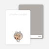 Personal Stationery for Baby in Cuddly Bear Outfit Baby Announcement - Silver Grey