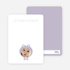 Personal Stationery for Baby in Cuddly Bear Outfit Baby Announcement - Lavender