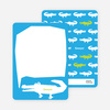 Personal Stationery for Later Alligator Modern Birthday Invitation - Royal Blue