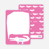 Personal Stationery for Later Alligator Modern Birthday Invitation - Hot Pink