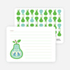 Personal Stationery for Pear Birds Modern Birthday Invitation - Aqua