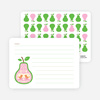 Personal Stationery for Pear Birds Modern Birthday Invitation - Light Green