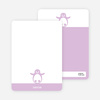 Personal Stationery for Penguin 1st Birthday Photo Invitation - Lavender
