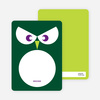Personal Stationery for Wise Owl Modern Birthday Invitation - Forest Green
