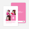 Polka Dot Three Photo Birthday Party Invites - Pink