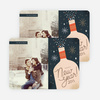 Pop the Champagne New Year’s Photo Cards - Blue